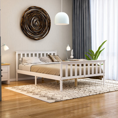 Lassic Vida Designs Milan White 4Ft6 Double Wooden Bed Frame - High Foot End - image 1