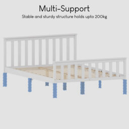 Lassic Vida Designs Milan White 4Ft6 Double Wooden Bed Frame - High Foot End - thumbnail 6