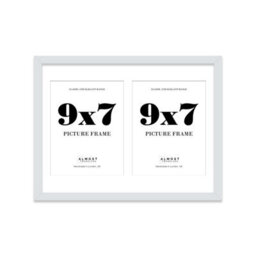 16X12 Inch 2 Opening Photo Collage Frame, Display Two 9X7 Inch Photos, Multi Aperture Family Picture Frame, Light Grey - thumbnail 2