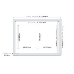 16X12 Inch 2 Opening Photo Collage Frame, Display Two 9X7 Inch Photos, Multi Aperture Family Picture Frame, Light Grey - thumbnail 4