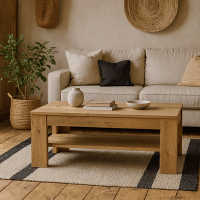Wyld Haus Brimble Oak Coffee Table With Lower Shelf - image 1