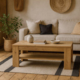 Wyld Haus Brimble Oak Coffee Table With Lower Shelf