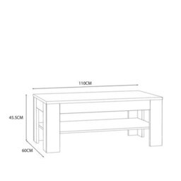 Wyld Haus Brimble Oak Coffee Table With Lower Shelf - thumbnail 4