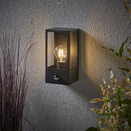 Luminosa Lighting Luminosa Breton Outdoor Box Lantern Matt Black With Pir Motion Sensor, Ip44 - thumbnail 2