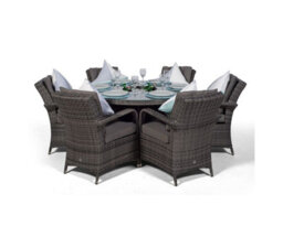 That's Furniture Arizona Round 6 Seater Patio Dining Set With Ice Bucket Drinks Cooler - Grey - thumbnail 3