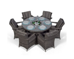 That's Furniture Arizona Round 6 Seater Patio Dining Set With Ice Bucket Drinks Cooler - Grey - thumbnail 5