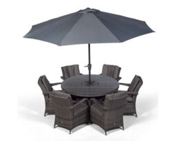 That's Furniture Arizona Round 6 Seater Patio Dining Set With Ice Bucket Drinks Cooler - Grey - thumbnail 7