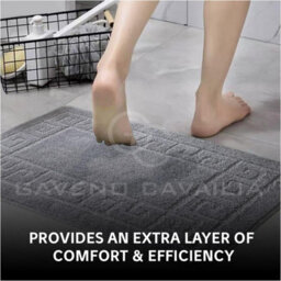 Gc Gaveno Cavailia Grecian Grace 2 Piece Non Slip Bath Mat Set Silver Quick Dry Water Absorbent Bathroom Shower Mat & Pedestal Set - thumbnail 5