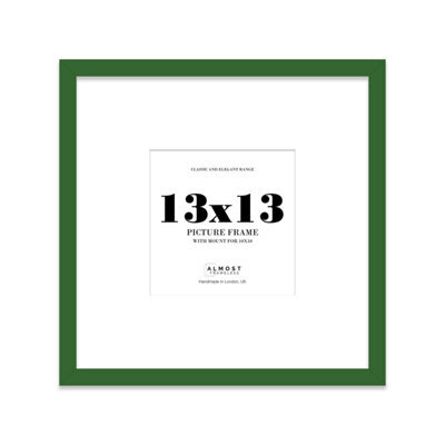 "13X13"" Green Picture Frame - 13X13"" Square Frame With 10X10"" Mount For 13X13""/10X10"" Pictures Moderrn Style Thin Edge, 1 Pack" - image 1