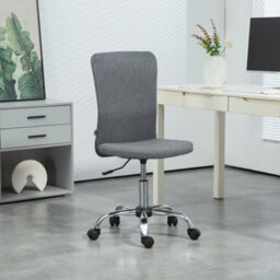 Homcom Armless Computer Desk Chair, Makeup Vanity Chair For Home, Grey