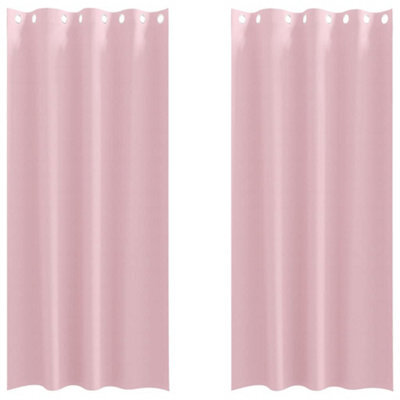 Berkfield Modern Curtains With Curtains 2 Pcs Baby Pink 260 X 140 Cm Polyester