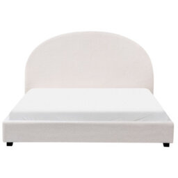 Beliani Bed Boucle Vaucluse 160 X 200 Cm (Eu King Size) Off-White - thumbnail 4