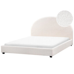Beliani Bed Boucle Vaucluse 160 X 200 Cm (Eu King Size) Off-White - thumbnail 1
