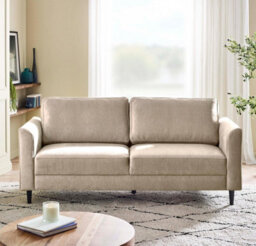 Furniturebox Uk Logan Beige Fabric 3 Seater Sofa - thumbnail 2