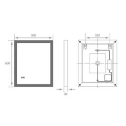 Bubly Bathrooms Saturn Tunable Led Bathroom Mirror - Dimmable, Demister & Versatile 500X600mm - thumbnail 4