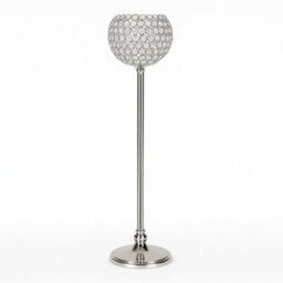 Sandra Chaircovers Crystal Globe 75Cm X 20Cm Crystal Globe Candelabra, Wedding Table Centrepiece, Single, Silver, Crystal Beaded Sphere - thumbnail 3
