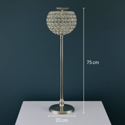 Sandra Chaircovers Crystal Globe 75Cm X 20Cm Crystal Globe Candelabra, Wedding Table Centrepiece, Single, Silver, Crystal Beaded Sphere - thumbnail 2