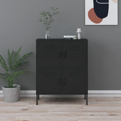 Vidaxl Storage Cabinet Black 80X35X101.5 Cm Steel - image 1