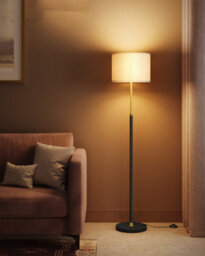 Ledrem Floor Lamp, Adjustable Standing Lamp With 3-Colour Led And Foot Switch, 30 X 30 X 140.5-171 Cm, Black - thumbnail 1