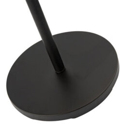 Happy Homewares Modern Black Floor Light With Led Adjustable Spot Lamp And White Cotton Shade - thumbnail 4