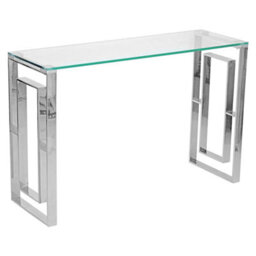 Glass Console Table Stainless Steel Legs Entryway Hallway Living Room Furniture - thumbnail 2