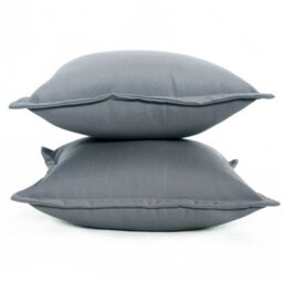 Homescapes Luxury Outdoor Cushions 2 Set, Waterproof Filled Cushions, Soft-Touch, Plain Grey, For Garden And Indoors, 45 X 45 Cm - thumbnail 4