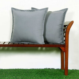 Homescapes Luxury Outdoor Cushions 2 Set, Waterproof Filled Cushions, Soft-Touch, Plain Grey, For Garden And Indoors, 45 X 45 Cm - thumbnail 2
