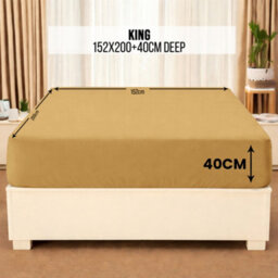 Aspire Homeware Ochre Fitted Sheet 40 Cm Extra Deep Pocket Hypoallergenic Bed Sheet Microfiber (L)200Cm X (W)152Cm,king - thumbnail 7