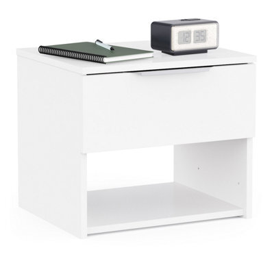FurniComp LTD Furnicomp Chicago 1 Drawer Bedside Table - Matt White - image 1