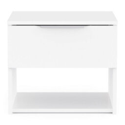 FurniComp LTD Furnicomp Chicago 1 Drawer Bedside Table - Matt White - thumbnail 2