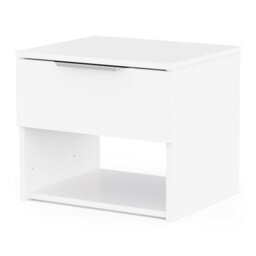 FurniComp LTD Furnicomp Chicago 1 Drawer Bedside Table - Matt White - thumbnail 3