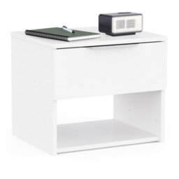 FurniComp LTD Furnicomp Chicago 1 Drawer Bedside Table - Matt White - thumbnail 1