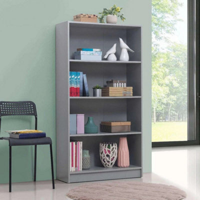 Bookcase Tall Wide In Grey For Home Bookcase Storage Shelving - image 1