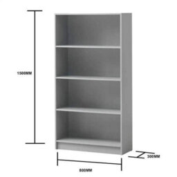 Bookcase Tall Wide In Grey For Home Bookcase Storage Shelving - thumbnail 2