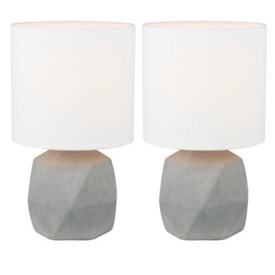 First Choice Lighting Set Of 2 Wilson - Concrete Lamps - image 1