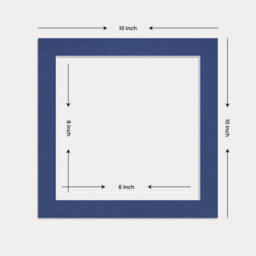 Ak Frames 10X10 Blue Picture Mounts To Fit 8X8 Aperture Size - Mount Board Only (No Frame Included) - thumbnail 3
