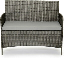 Evre Grey Madrid Rattan Garden Furniture Set Patio Outdoor 4 Seater Piece Glass Top Coffee Table & Cover - Inc Weekend Delivery - thumbnail 3