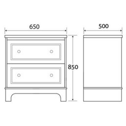 Plum&clay Beckett White Floor Standing Traditional Bathroom Vanity Unit With White Worktop & Ceramic Basin (W)650mm (H)850mm - thumbnail 8