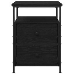 Berkfield Bedside Cabinet Black Oak 44X45X60 Cm Engineered Wood And Steel - thumbnail 6