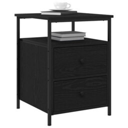 Berkfield Bedside Cabinet Black Oak 44X45X60 Cm Engineered Wood And Steel - thumbnail 3