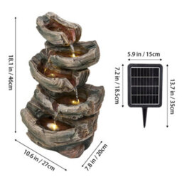 Breeins Solar Powered Water Fountain Outdoor Gardening Decor With Realistic Texture, 46Cm(H) - thumbnail 8