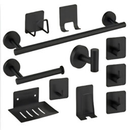 11 Piece Bathroom Accessories Set No Drill Towel Toilet Roll Holder - thumbnail 1