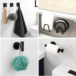 11 Piece Bathroom Accessories Set No Drill Towel Toilet Roll Holder - thumbnail 3