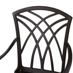 Matteo 5-Piece Cast Aluminium Garden Dining Set For 4 With Round Table, Parasol Hole & Armchairs - Brown - thumbnail 7