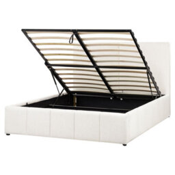 Beliani Ottoman Bed Fabric Castelnavet 160 X 200 Cm (Eu King Size) Off-White - thumbnail 1