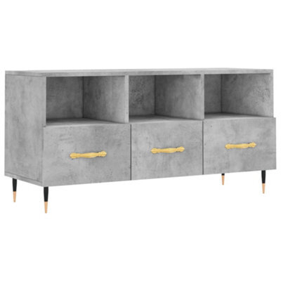 Berkfield Sturdy Tv Cabinet Concrete Grey 102X36X50 Cm Engineered Wood - image 1