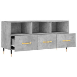 Berkfield Sturdy Tv Cabinet Concrete Grey 102X36X50 Cm Engineered Wood - thumbnail 6