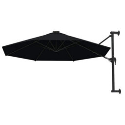 Walplus Wall-Mounted Garden Parasol With Metal Pole 300 Cm Black - thumbnail 3