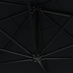 Walplus Wall-Mounted Garden Parasol With Metal Pole 300 Cm Black - thumbnail 7