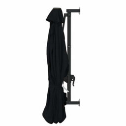 Walplus Wall-Mounted Garden Parasol With Metal Pole 300 Cm Black - thumbnail 5